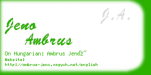 jeno ambrus business card